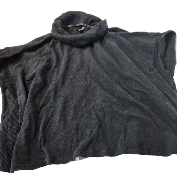 Banana Republic Women's Size XS S Black Poncho Sweater Turtleneck Short Sleeve - Picture 1 of 5